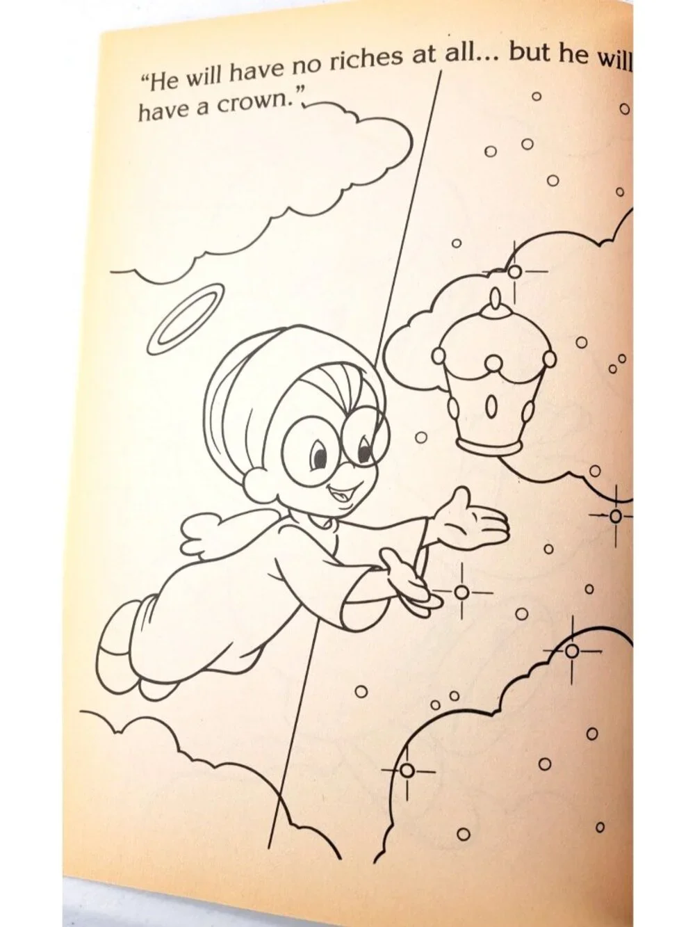 Vintage Precious Moments Timmy's Gift Coloring & Story Book Christmas Set of 2